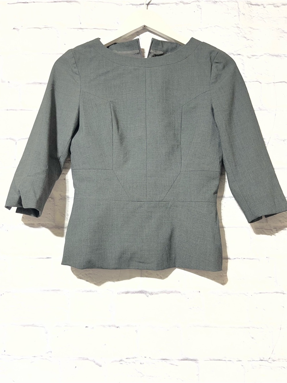 Tailored Grey Women's Structured Blazer Top